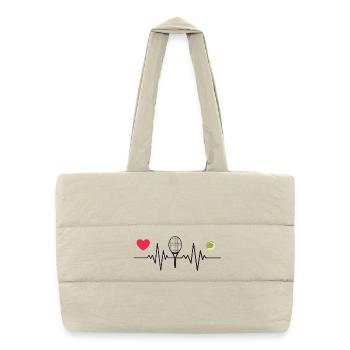 Le tennis est mon battement de cœur - Sac shopping matelassé - blanc naturel - Devant