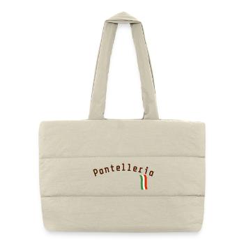 Pantelleria texte italie - Sac shopping matelassé - blanc naturel - Devant
