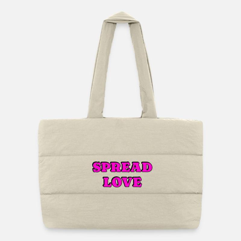 Spread Love Typographie en gras Sac shopping matelassé