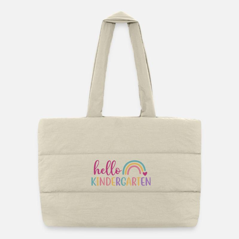 Hallo Kindergarten – Back to School-Design Puffer-Einkaufstasche