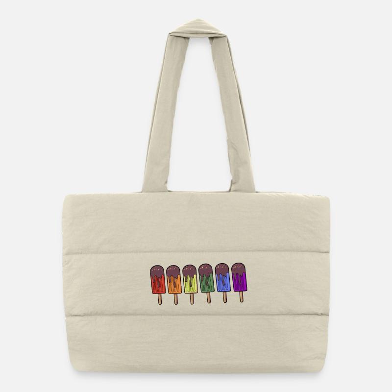 Parade de glaces arc-en-ciel Sac shopping matelassé