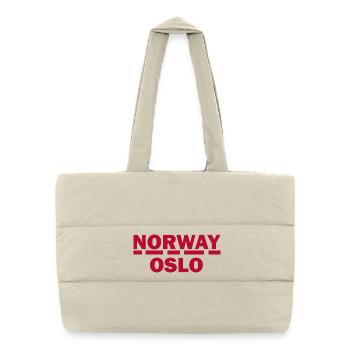 Oslo Nordic Retro Typography Tee - Puffer Shopping Bag - natural - Front