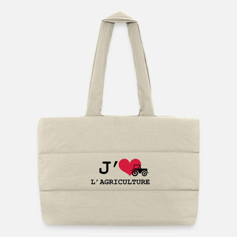 J'aime l'agriculture ! Sac shopping matelassé