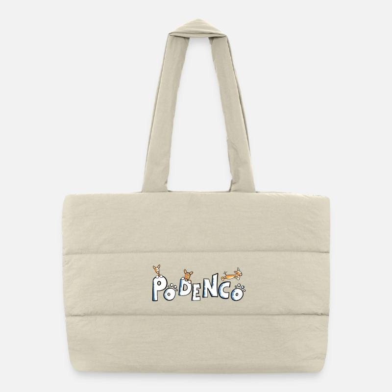 Cute Podenco Font - Puffer Shopping Bag - natural