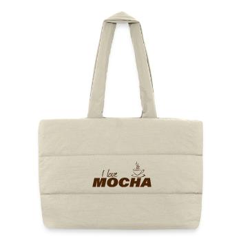 J’ADORE LE MOKA - Sac shopping matelassé - blanc naturel - Devant