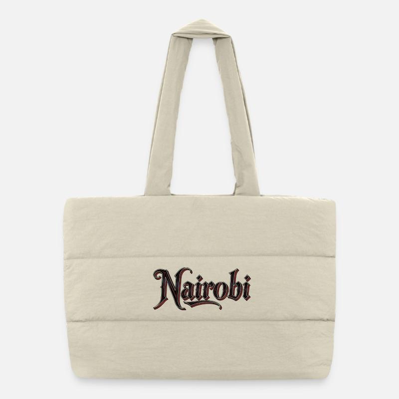 Naïrobi city name in Gothic style Puffer Shopping Bag
