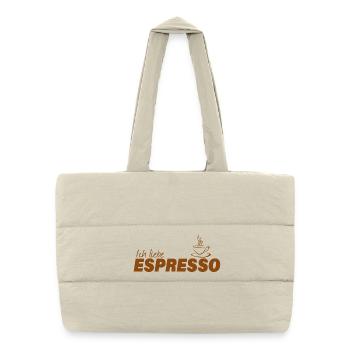 J’adore l’ESPRESSO - Sac shopping matelassé - blanc naturel - Devant