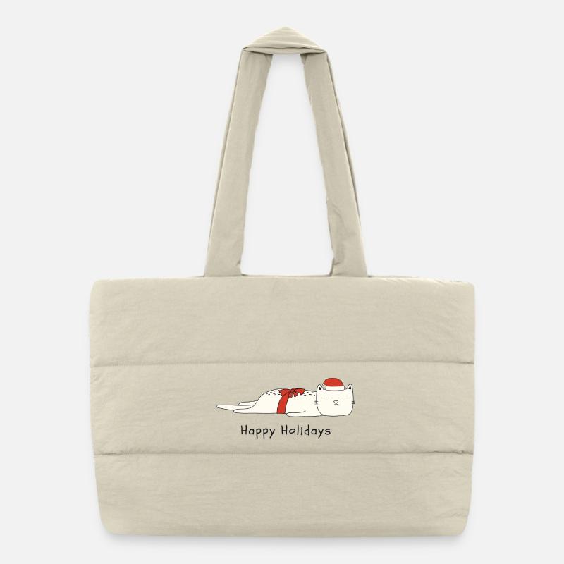 Drôle de chat Noël Sac shopping matelassé