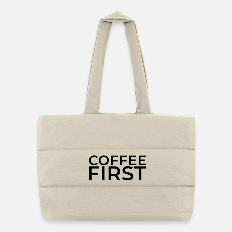 Le café d’abord Sac shopping matelassé