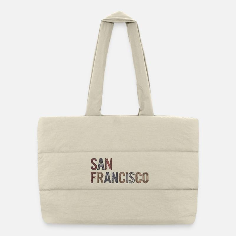 Typographie de San Francisco avec architecture urbaine Sac shopping matelassé