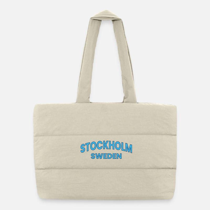 Typographie de l’arc de Stockholm Suède Sac shopping matelassé