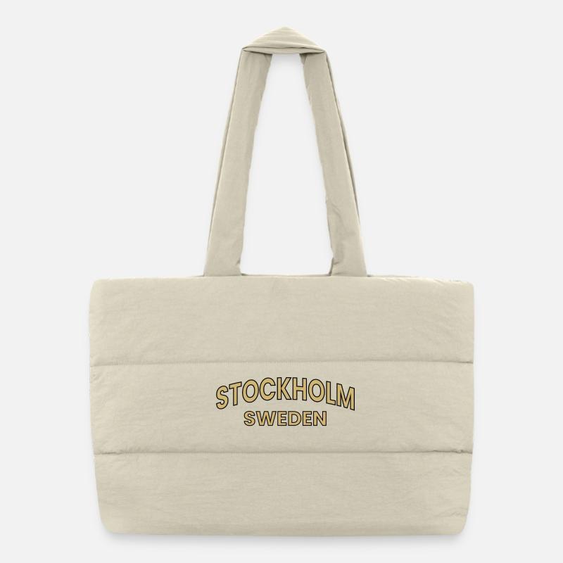Typographie courbe de Stockholm Sac shopping matelassé