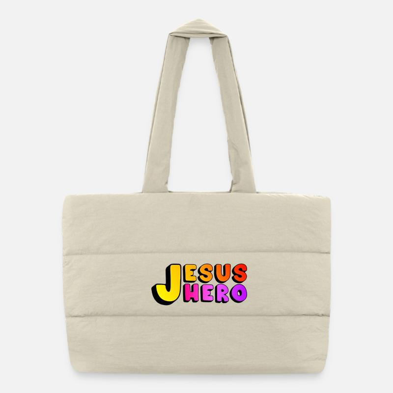 Jesus Hero  Puffer-Einkaufstasche