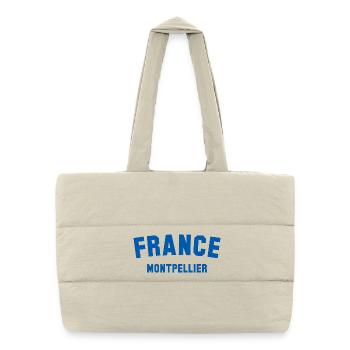 Montpellier, France, France - Sac shopping matelassé - blanc naturel - Devant