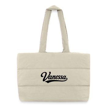 Vanessa name first last family - Puffer Shopping Bag - natural - Front