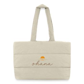 Ohana Aesthetic Shirt – Minimal Sunset Family Desi - Puffer-Einkaufstasche - Naturweiß - Vorne