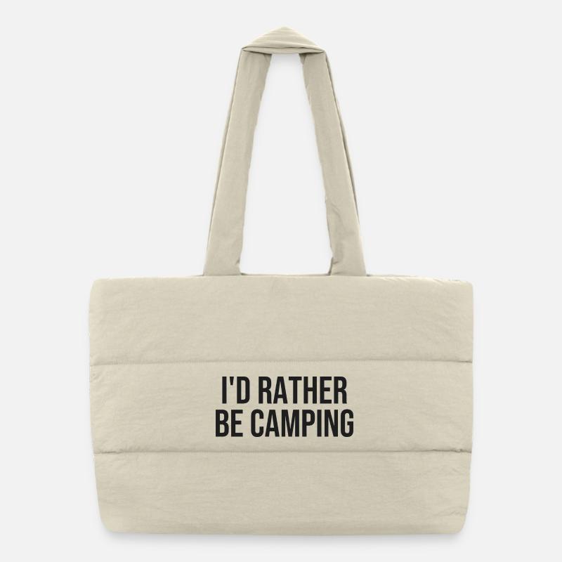 Camping rather than indoors Puffer Shopping Bag
