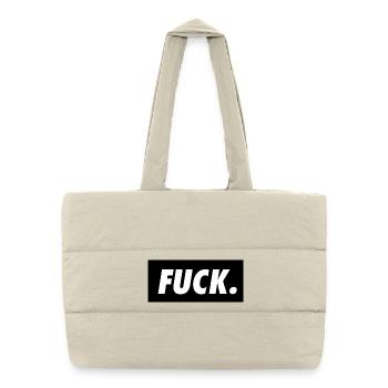 Fuck. White on Black. - Puffer-Einkaufstasche - Naturweiß - Vorne