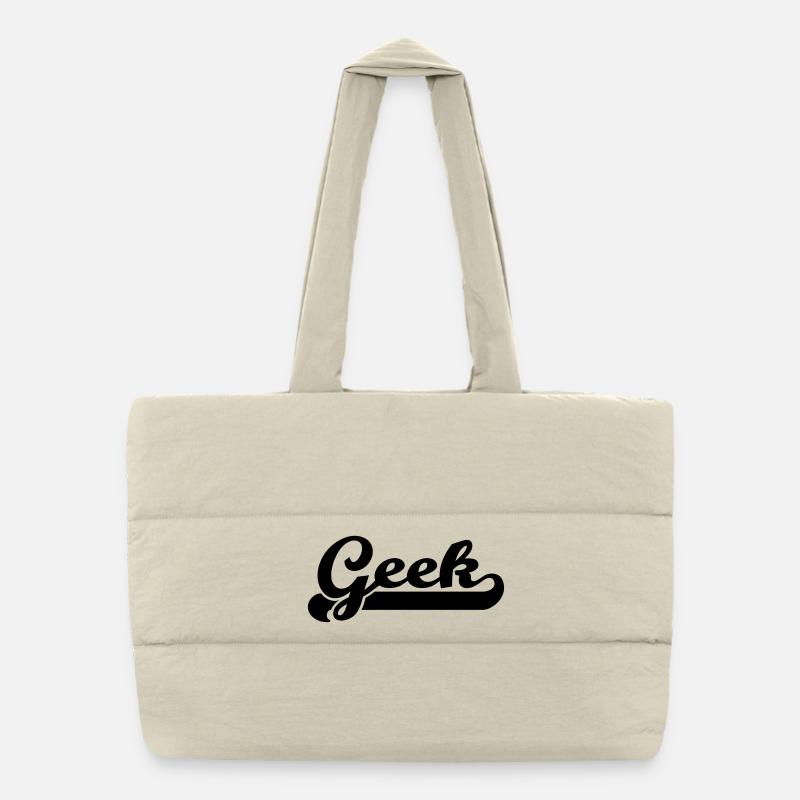 geek - Puffer-Einkaufstasche - Naturweiß