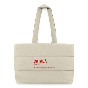 CATALAN Langue Katalanisch Katalanische Sprache - Sac shopping matelassé - blanc naturel - Devant
