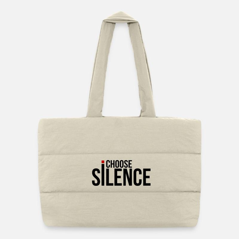Je choisis le silence Sac shopping matelassé