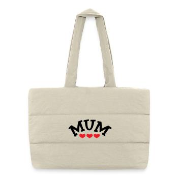 Maman / Fête des mères - Sac shopping matelassé - blanc naturel - Devant