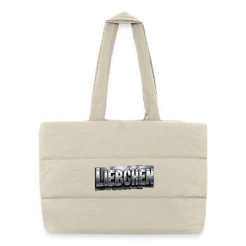 Liebchen – Typographie avec charme - Métal - Sac shopping matelassé - blanc naturel - Devant