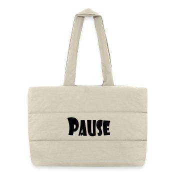 PAUSE - Puffer-Einkaufstasche - Naturweiß - Vorne