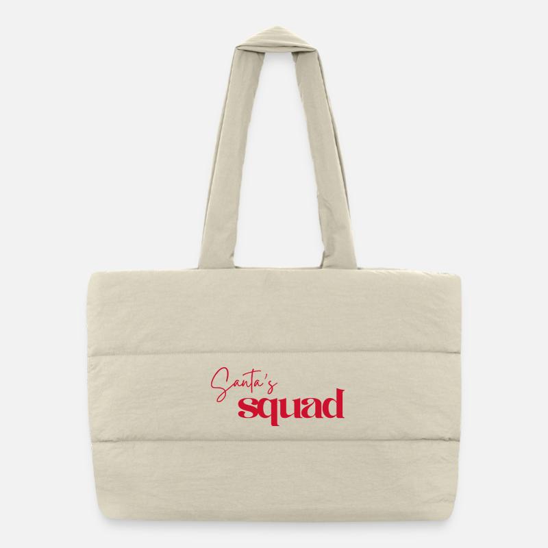 Santa Squad Logo - Puffer Shopping Bag - natural