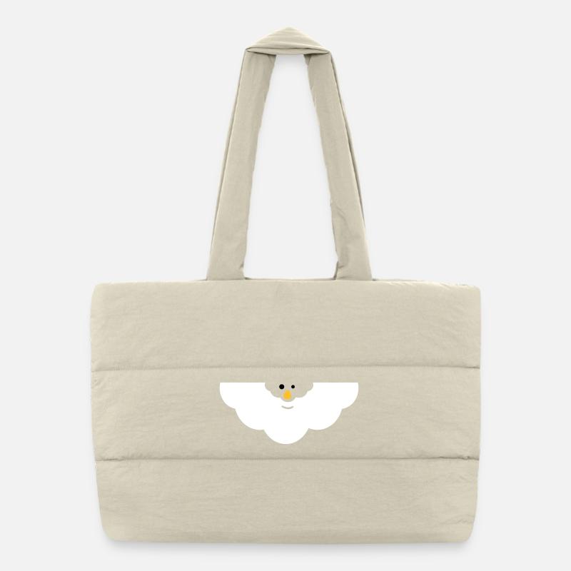 Cuddly Cloud Face - Puffer Shopping Bag - natural