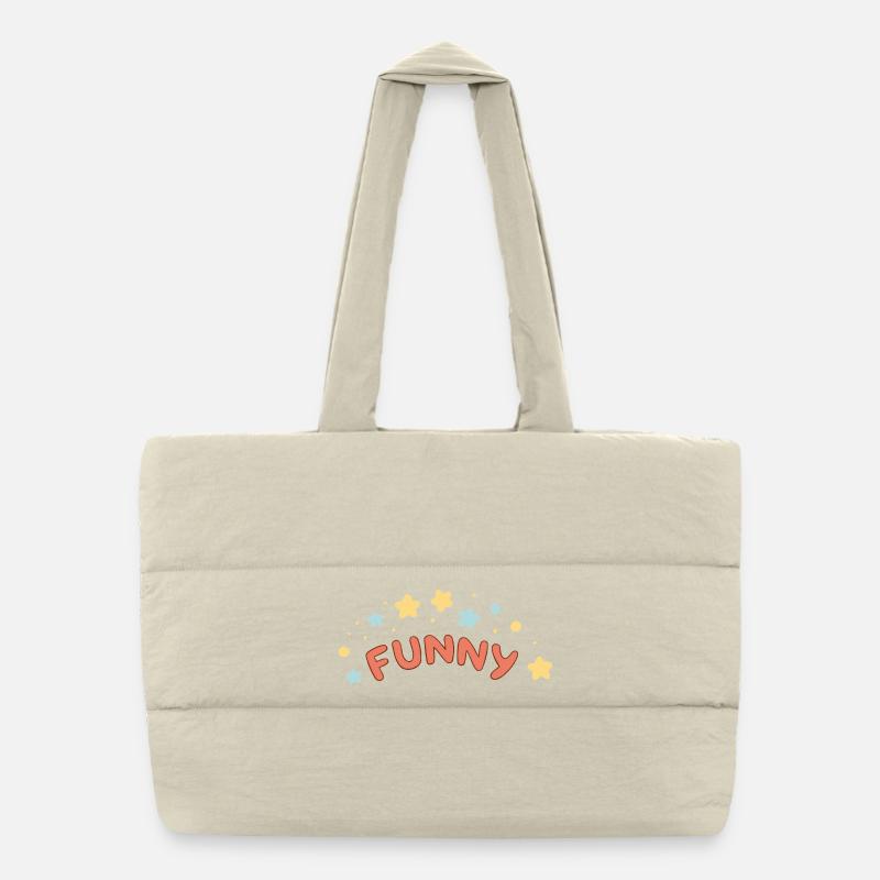 FUNNY Pastel Stars Puffer Shopping Bag