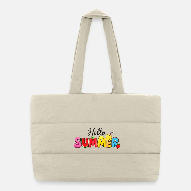 Hello Summer Obstbuchstaben Puffer-Einkaufstasche