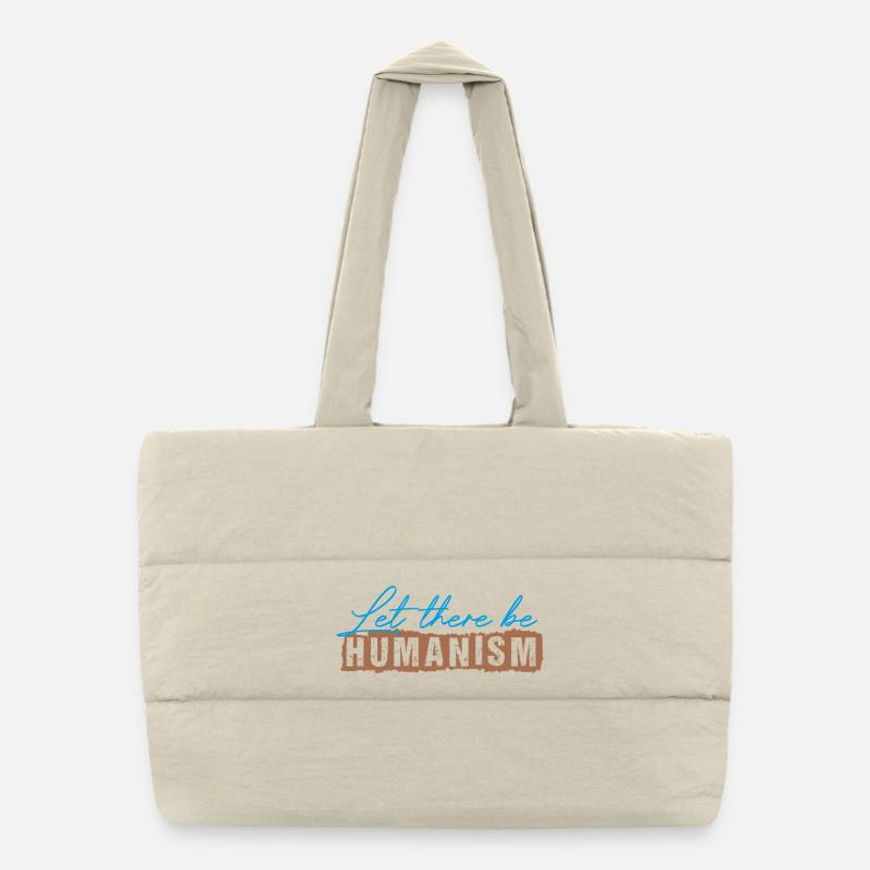 Let There Be Humanism - Puffer Shopping Bag - natural