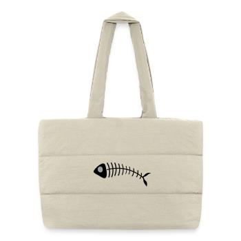 Stilisierte Fischgräten Illustration - Puffer-Einkaufstasche - Naturweiß - Vorne