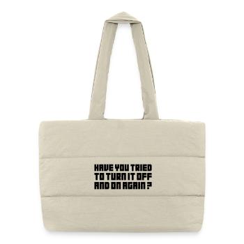 Turn it off and on again - Sac shopping matelassé - blanc naturel - Devant