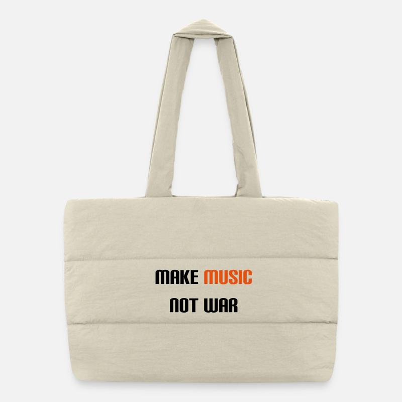 Make Music Not War (V) Puffer-Einkaufstasche