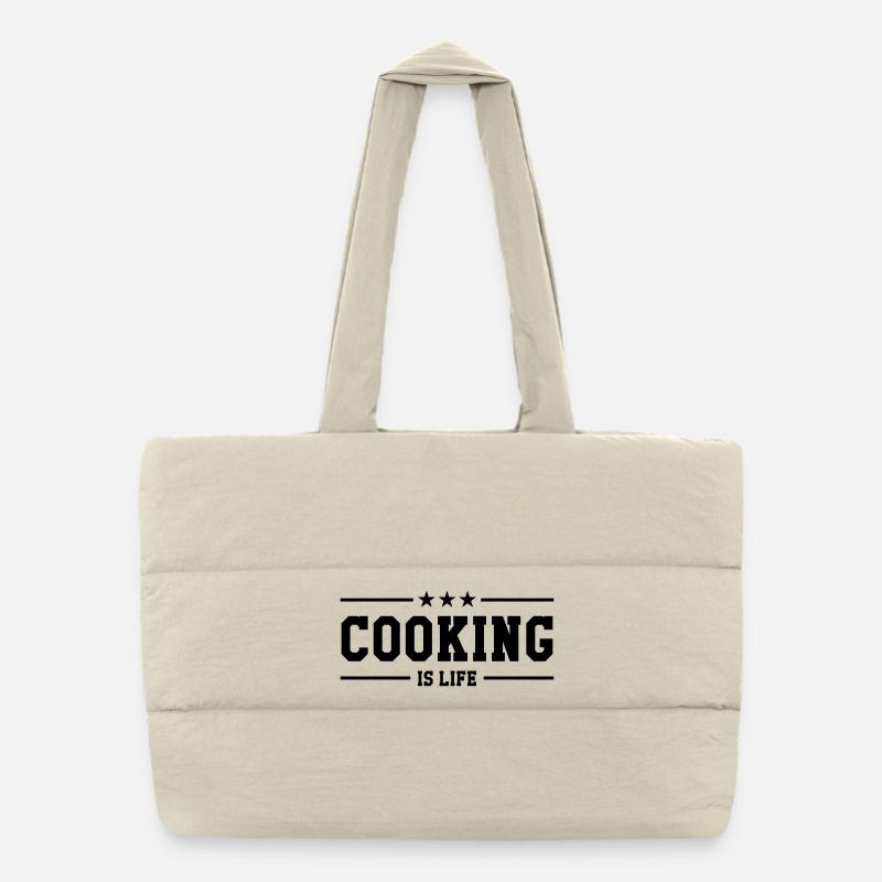 Cooking is life Puffer Shopping Bag