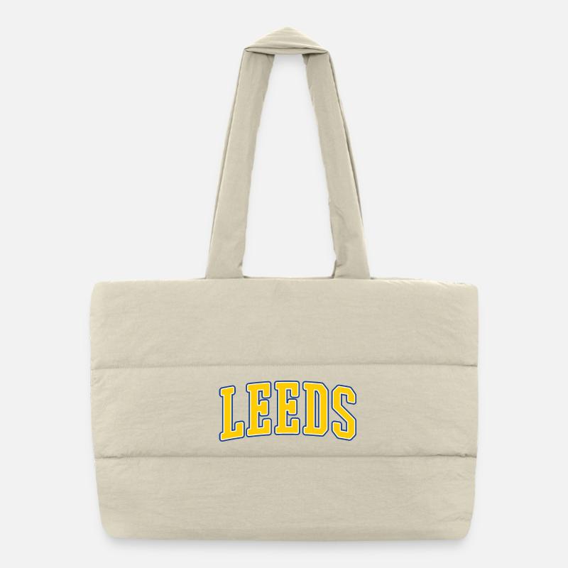 Lettrage Varsity de Leeds Jaune Bleu Sac shopping matelassé