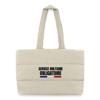 service militaire, fierté du drapeau français - Sac shopping matelassé - blanc naturel - Devant