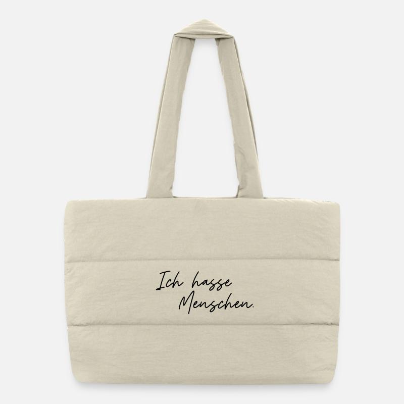 Ich hasse Menschen Puffer-Einkaufstasche