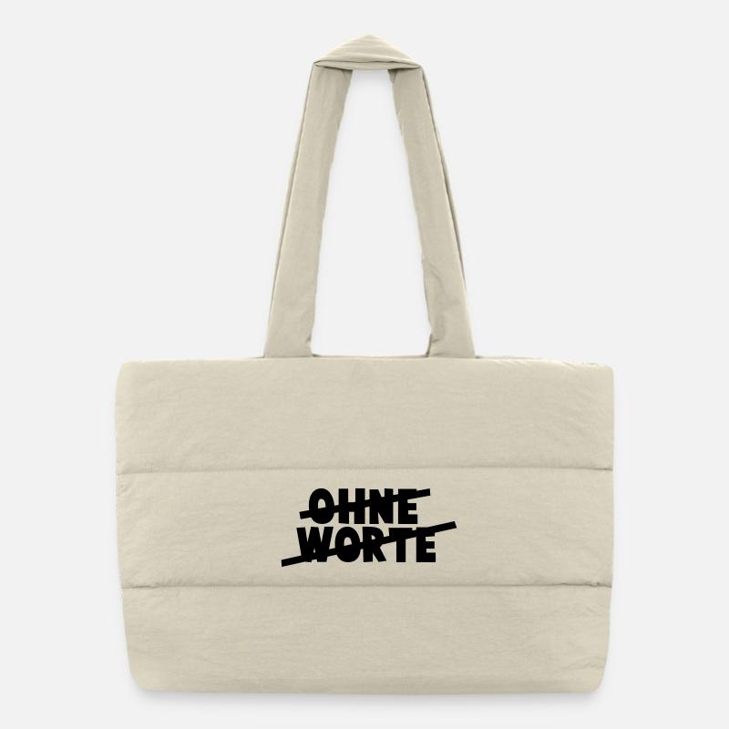 Without words Puffer Shopping Bag