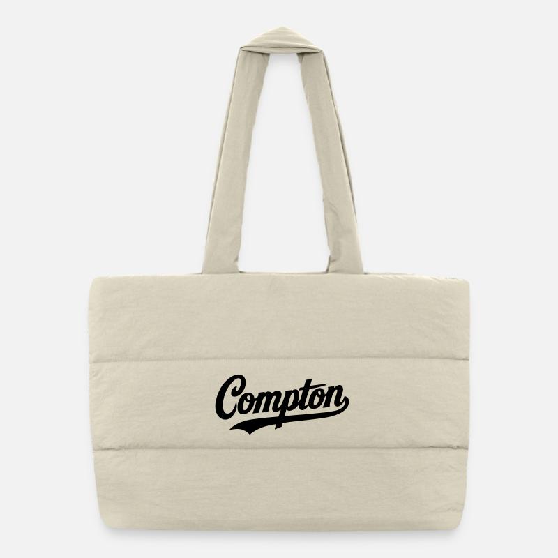 Compton Shirt Retro Vintage Old school Rap hip hop - Puffer-Einkaufstasche - Naturweiß