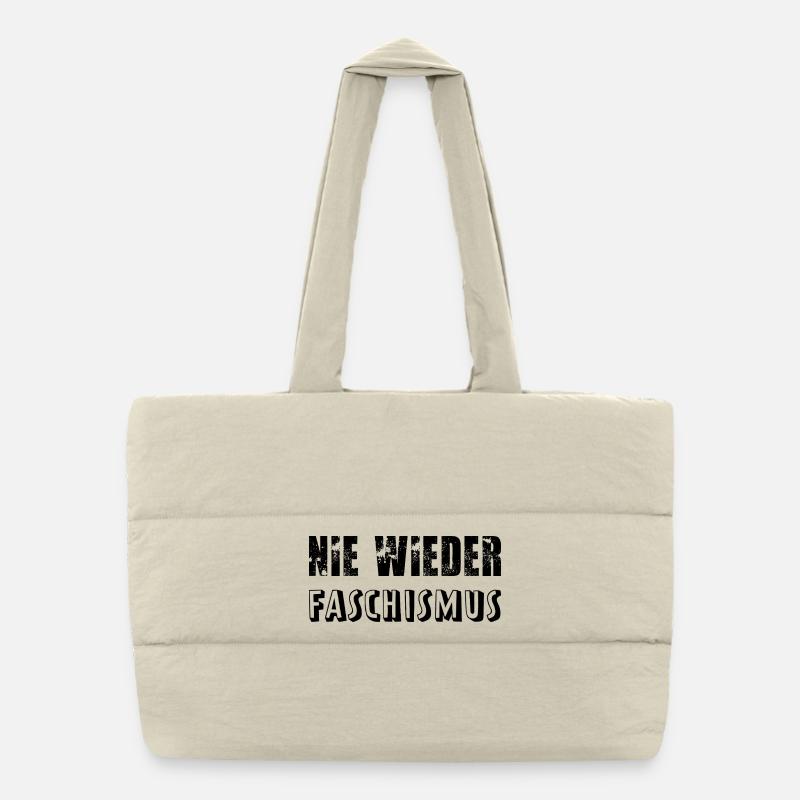 Never again fascism Puffer Shopping Bag