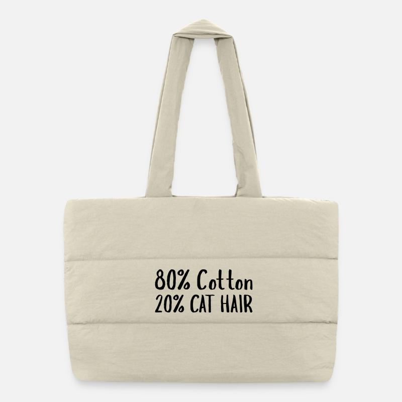 80 % de coton, 20 % de poils de chat Sac shopping matelassé