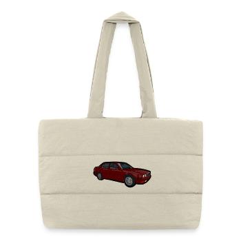 Red Car Illustration Retro Look - Puffer Shopping Bag - natural - Front
