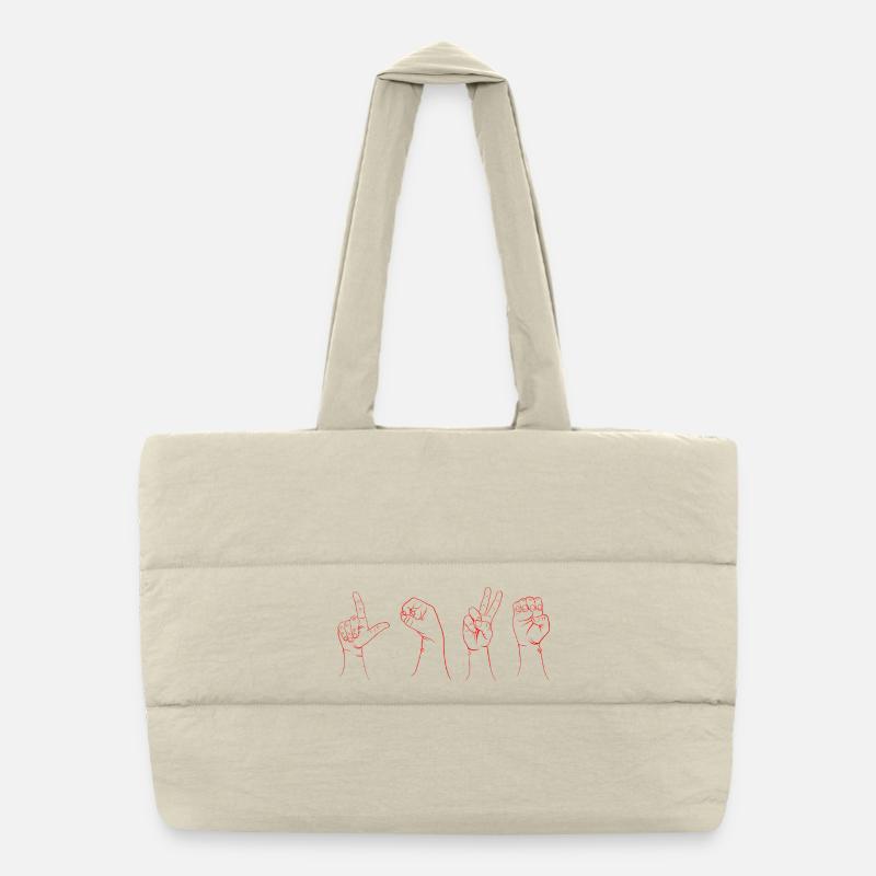 LOVE red LSF Puffer Shopping Bag