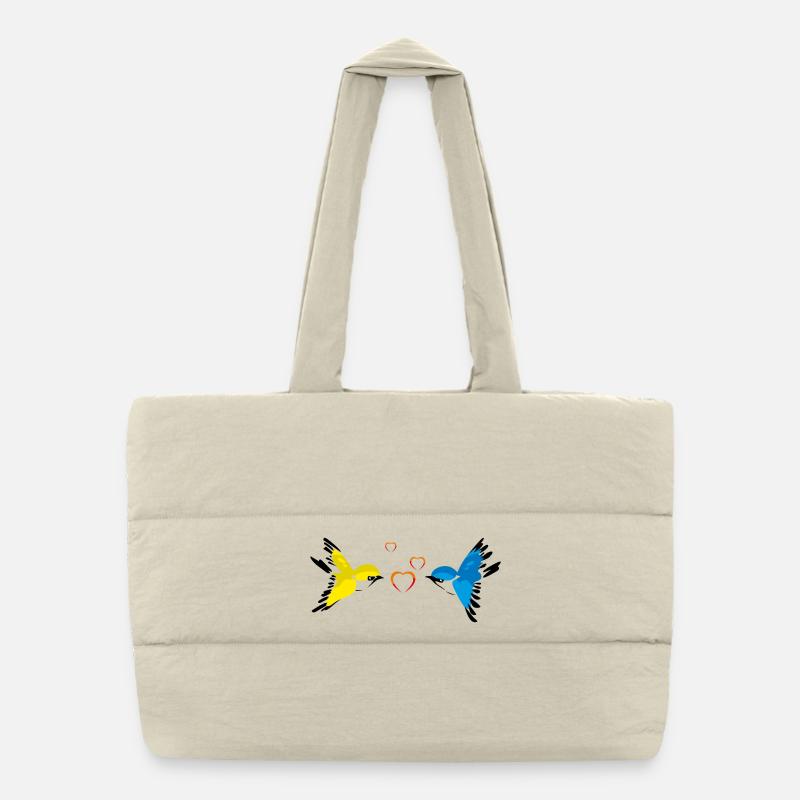 Birds Birds Love Valentine's Day Puffer Shopping Bag