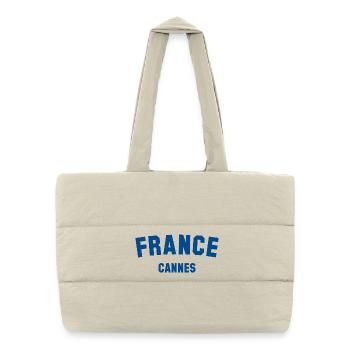 CANNES France Frankreich - Sac shopping matelassé - blanc naturel - Devant
