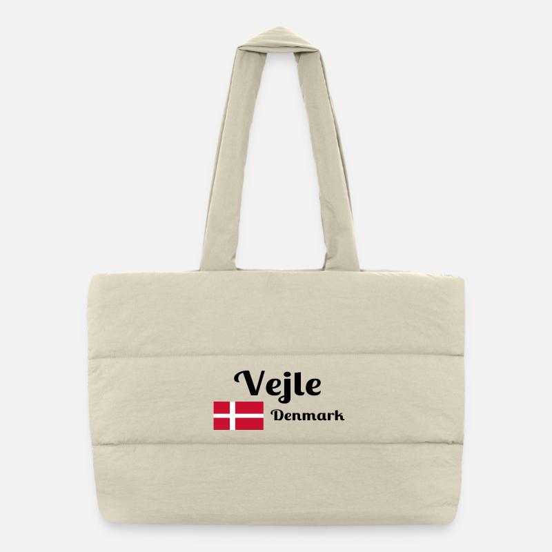 Vejle Denmark - Stilvolle Drucke Puffer-Einkaufstasche