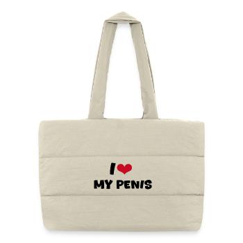 I love - Puffer Shopping Bag - natural - Front